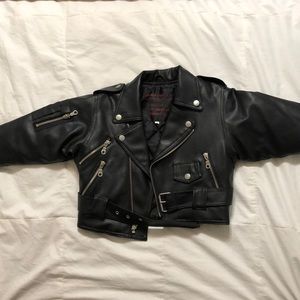 Toddler PU simulated Leather jacket with liner